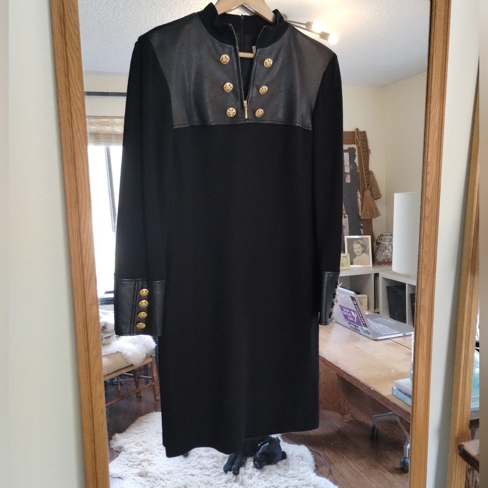 Bloomingdale 'Madonna' Wool and Leather dress